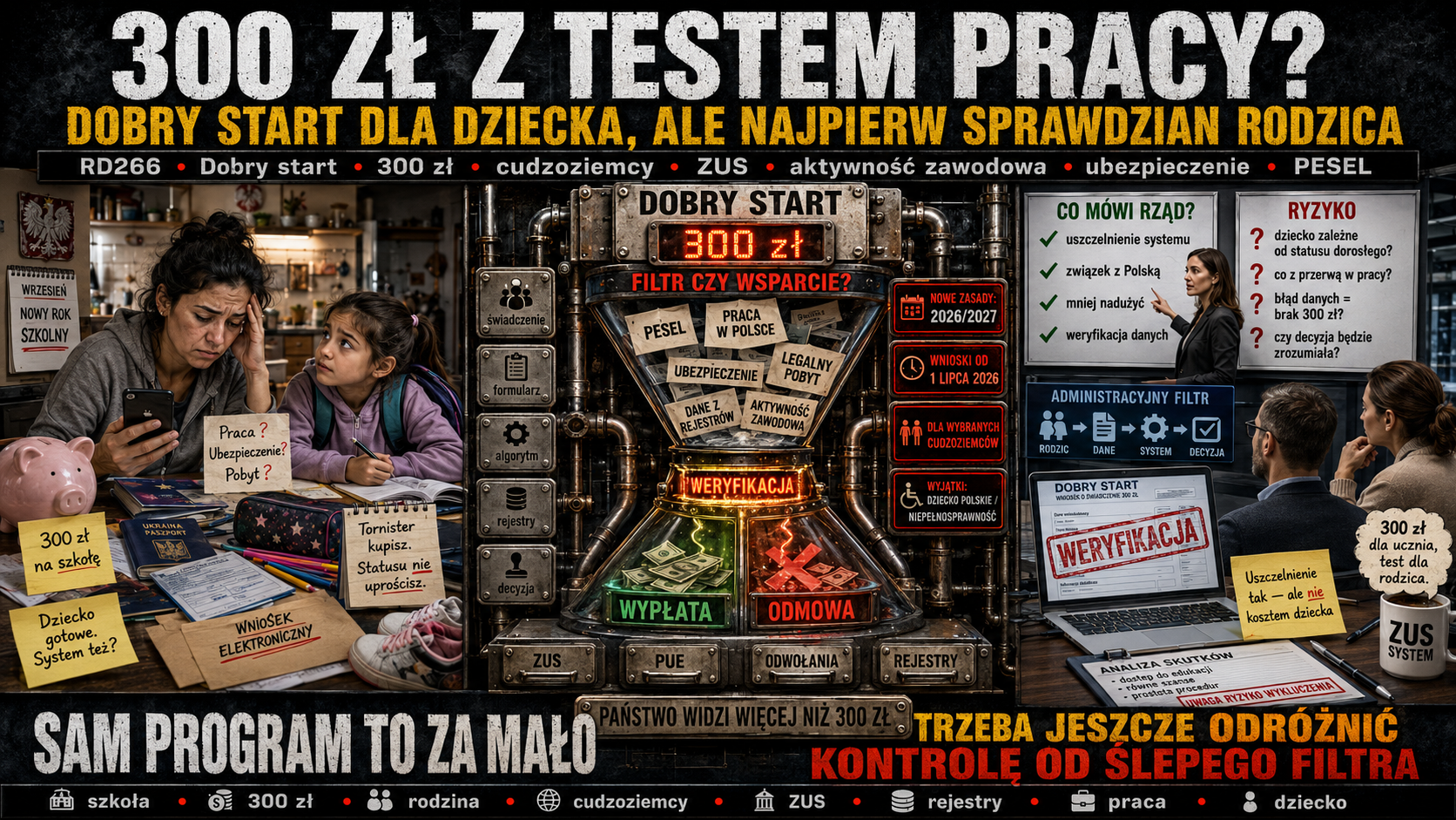 „Dobry start” z testem pracy. Szkolne 300 zł staje się narzędziem weryfikacji cudzoziemców.