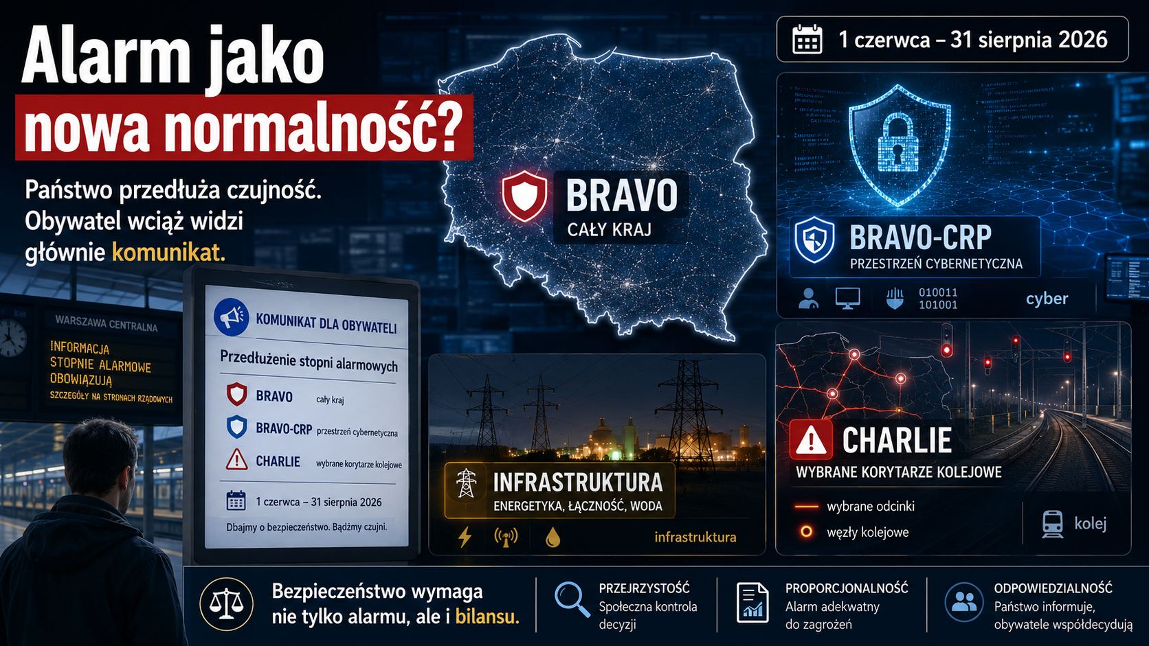 Alarm jako nowa normalność. Państwo przedłuża czujność, ale obywatel nadal widzi głównie komunikat.
