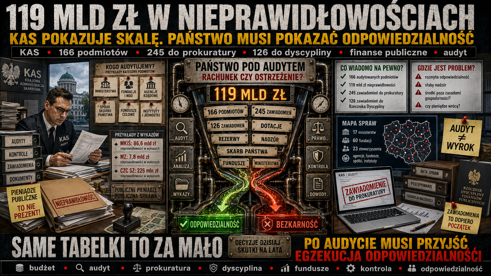 119 miliardów w nieprawidłowościach. KAS pokazuje rachunek, którego państwo nie może zamieść pod dywan.