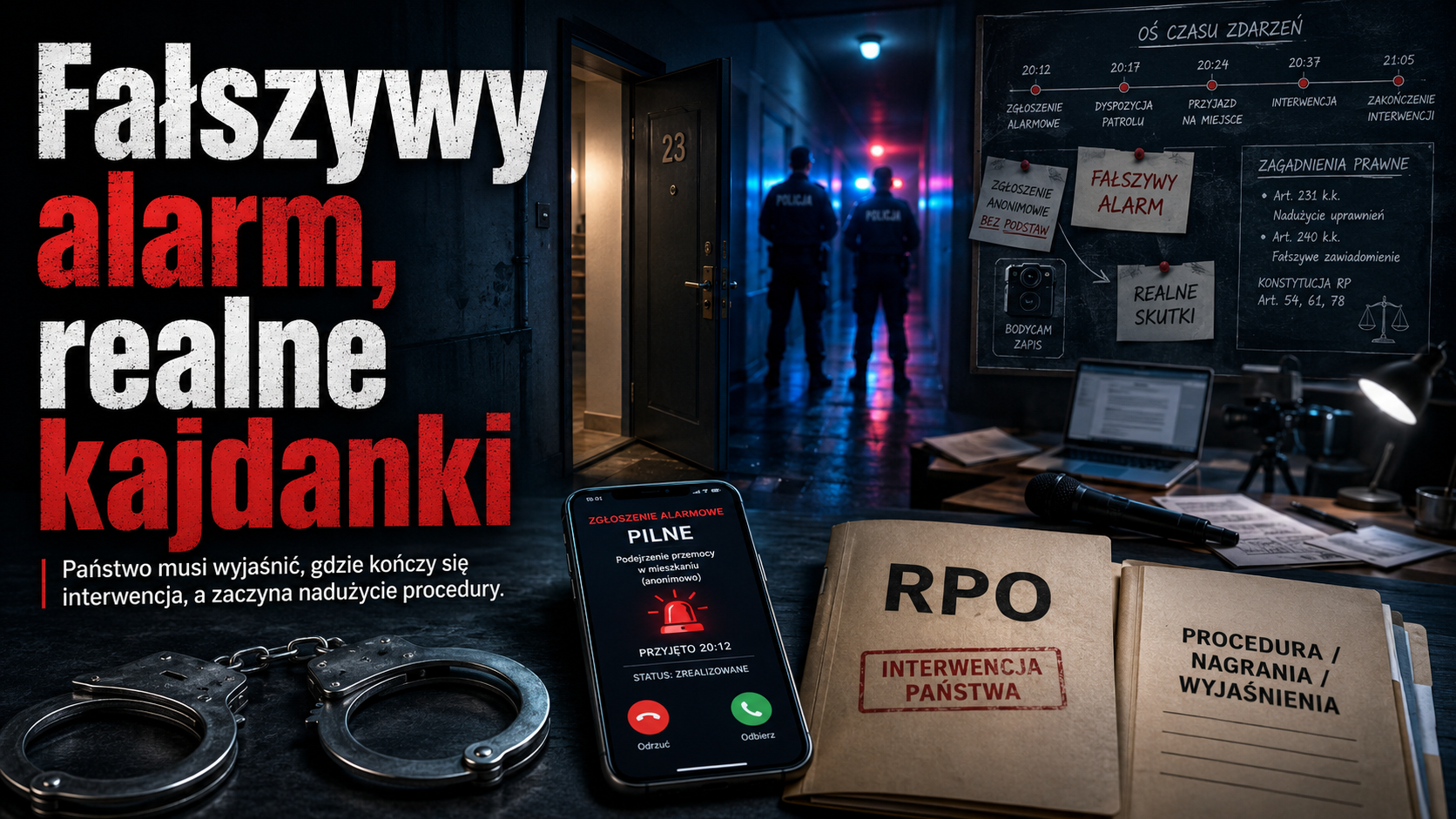 Fałszywy alarm, realne kajdanki. Państwo musi wyjaśnić, gdzie kończy się interwencja, a zaczyna nadużycie procedury.