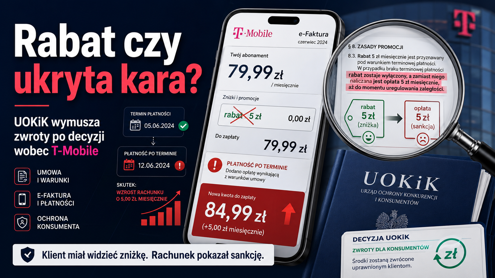 Rabat, który działał jak kara. UOKiK wymusza zwroty, a klient widzi, jak cennik może ukrywać sankcję.
