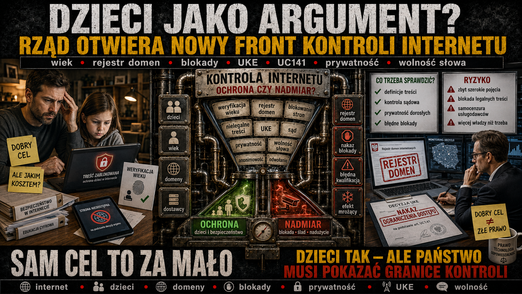 Dzieci jako argument rejestr domen jako narzędzie Rząd otwiera nowy front kontroli internetu