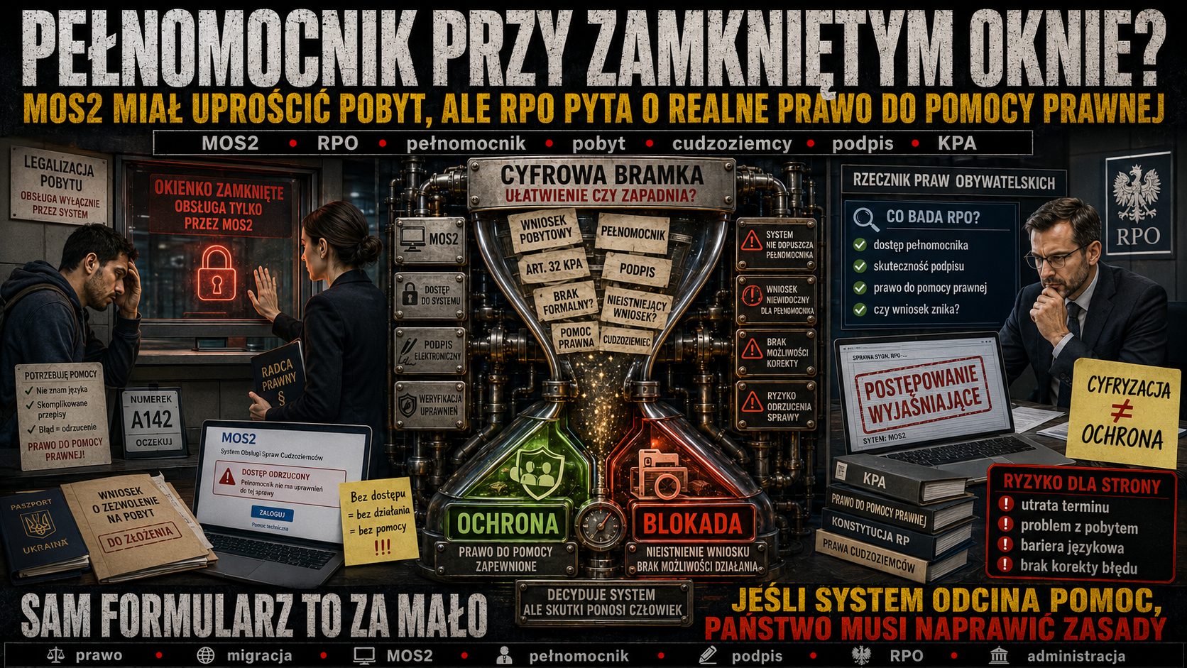 Pełnomocnik przy zamkniętym oknie MOS2 miał uprościć legalizację pobytu, a RPO pyta o realne prawo do pomocy prawnej
