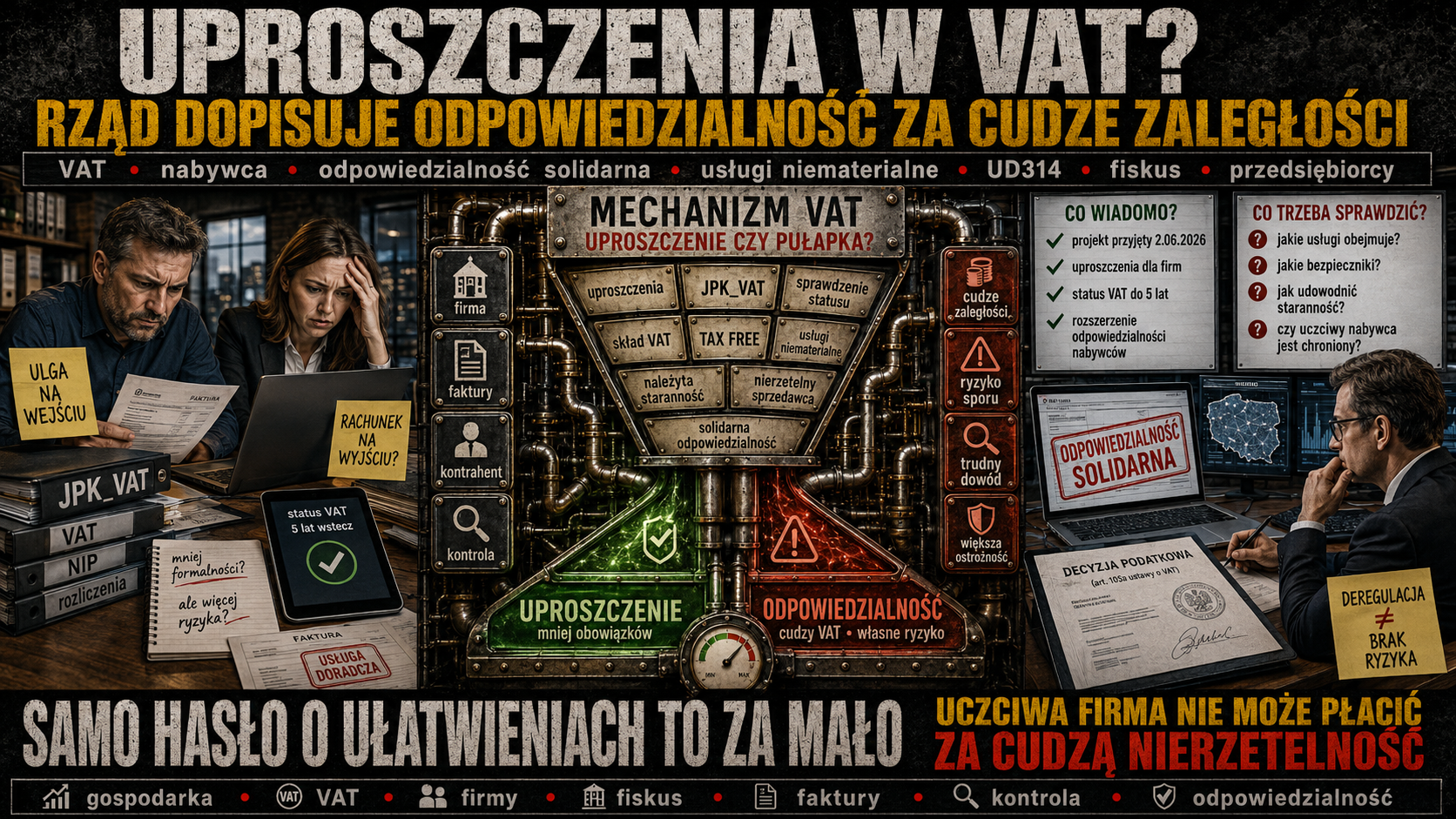 Uproszczenia w VAT czy nowa pułapka dla uczciwych firm Rząd dopisuje odpowiedzialność za cudze zaległości1